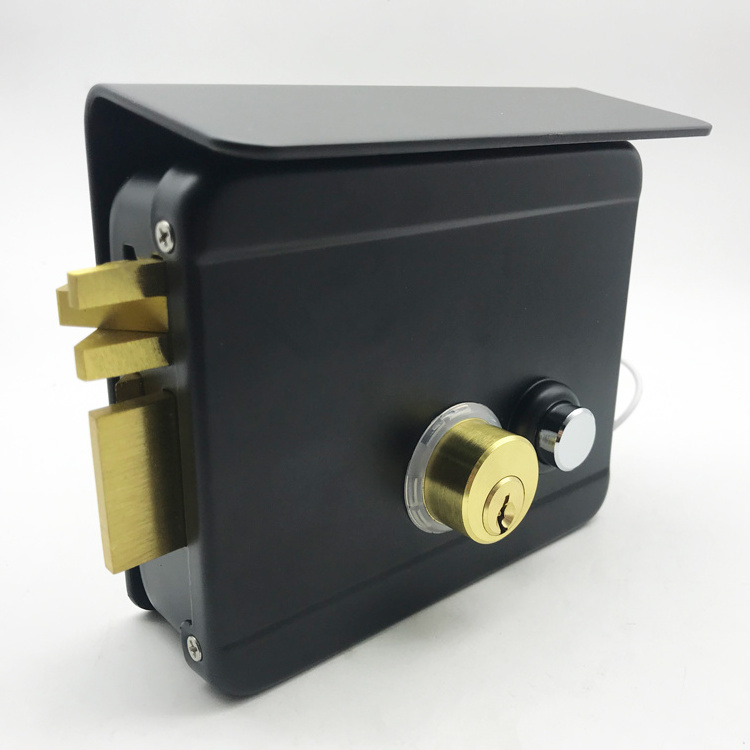 Rim Lock Door 12V With Rim Cylinder Door Gate Bolt Lock Latch Electric Magnetic Rim Lock With Brass Cylinder