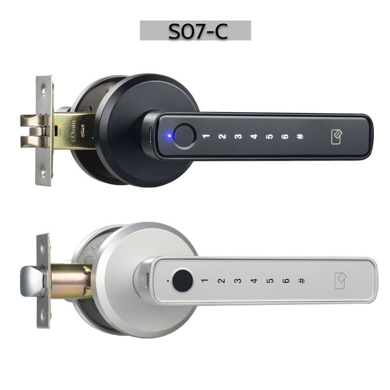 Electric Handle Lock TUYA Smart Home Door Lock Biometric fingerprint lock cerradura inteligente con huella digital