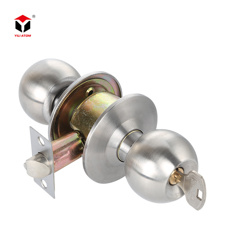 Factory Wholesales Stainless Steel Security Entrance Cylindrical Ball Door Handle Lock Tubular round knob door lock