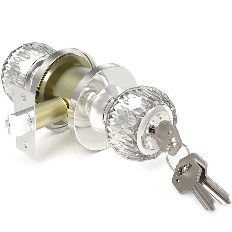 Round Knob Door Lock With Key Stainless Steel Bedroom Door Lock Set crystal door knobs with lock