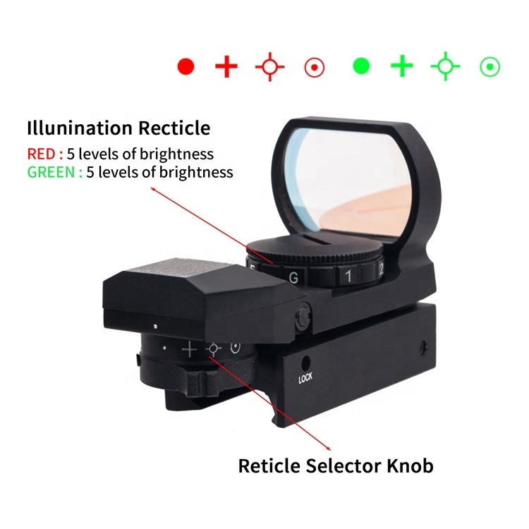 MZJ Optics 1X22X33mm 4 reticle red dot reflex sight red green dot scope outdoor hunting optics red dot sight