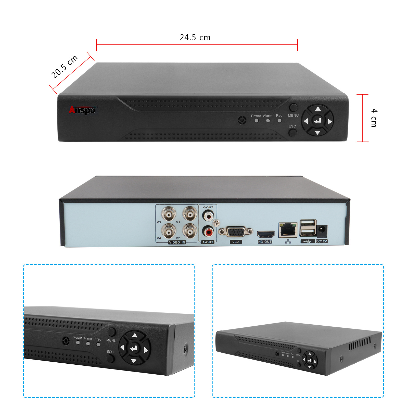 H.265 Recorder XVR VIEW APP 4CH DVR  up to 8TB HDD P2P for AHD camera BNC CCTV Video Recorder 4 Channel Support up to 2MP