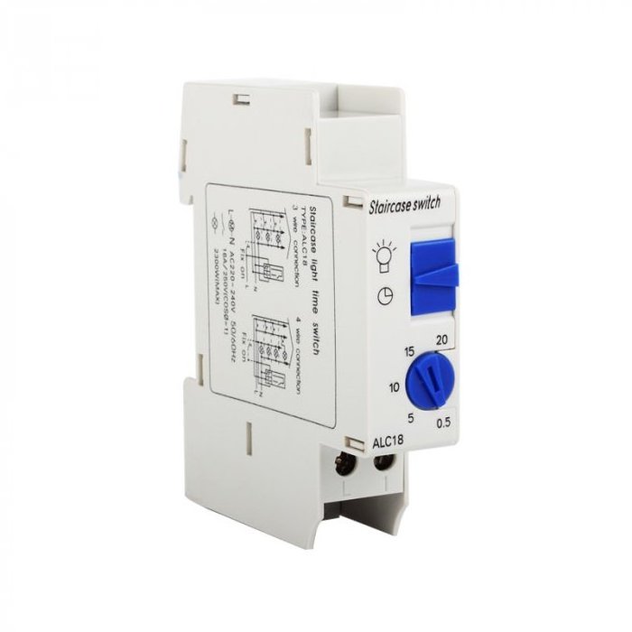 Staircase light timer switch ALC18 20 Minutes 220V 16A Mini Din Rail Automatic Mechanical timer switch