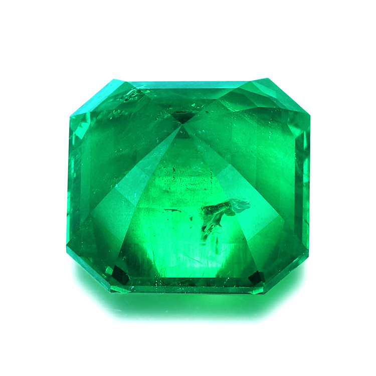 ANSTER Hydrothermal Created Loose Gemstones Asscher Cut Colombian Lab Grown Green Emerald