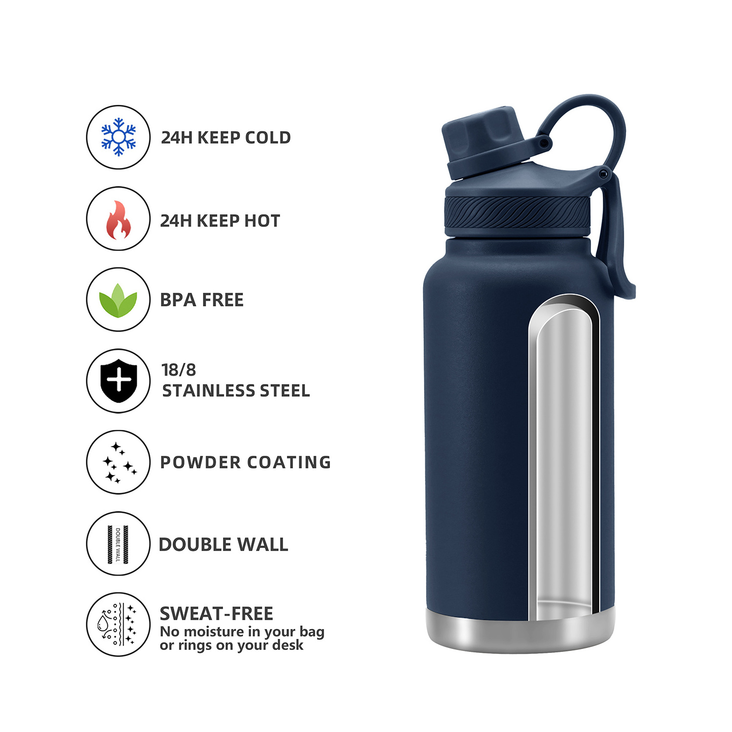 32oz growler bicycle vacuum insulated stainless steel water bottles