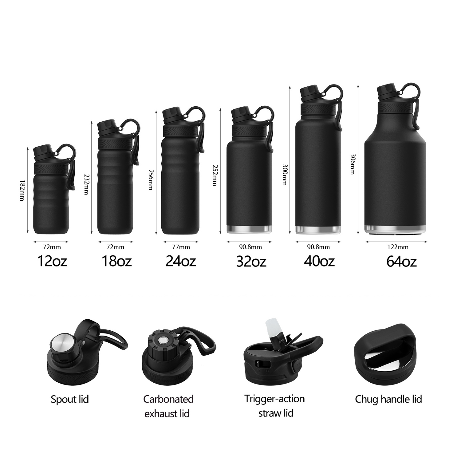 1000ml big growler vacuum flask custom logo insulated stainless steel thermal water bottles