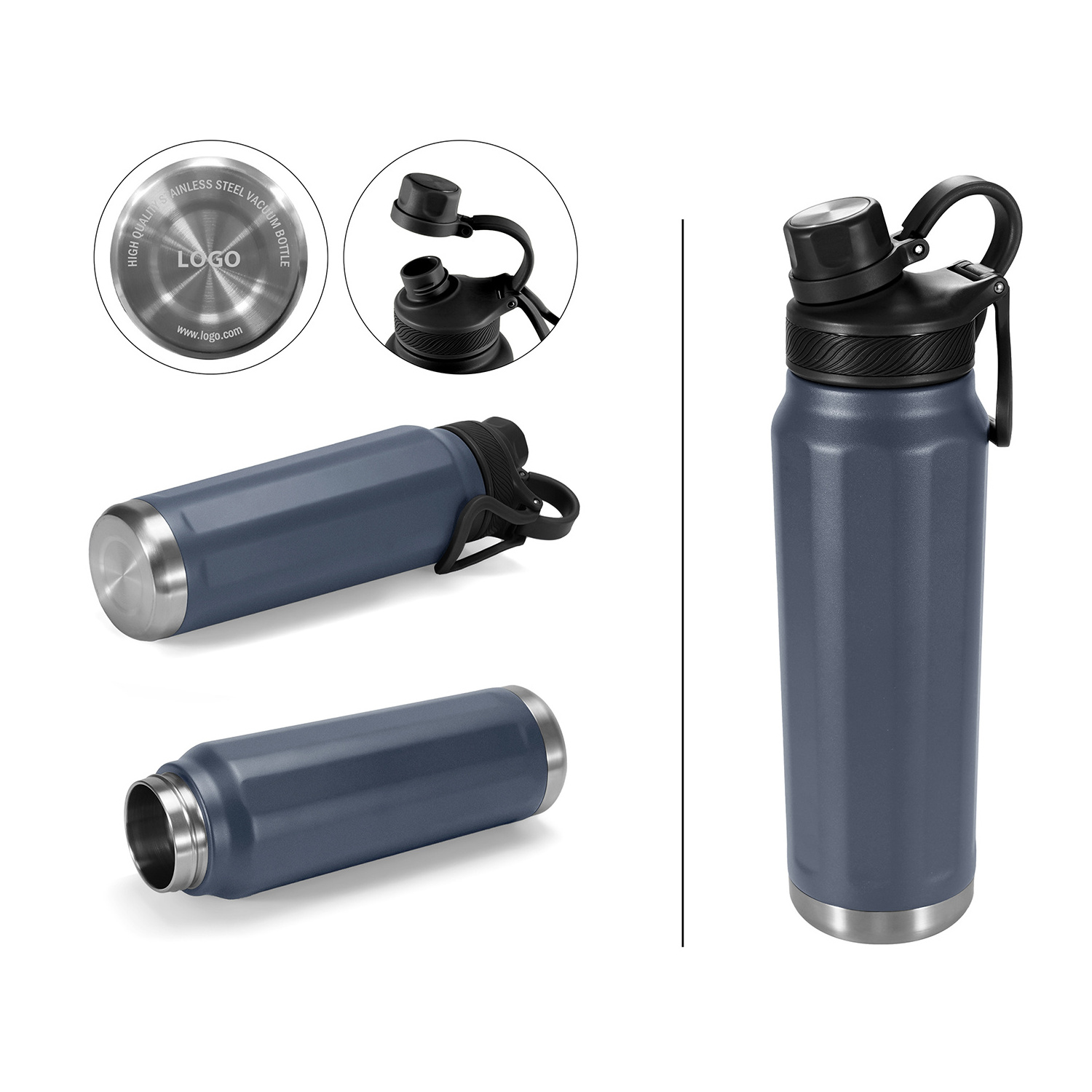 ANSHENG sports travel vacuum flask powder coated stainless steel double walled thermal water bottle