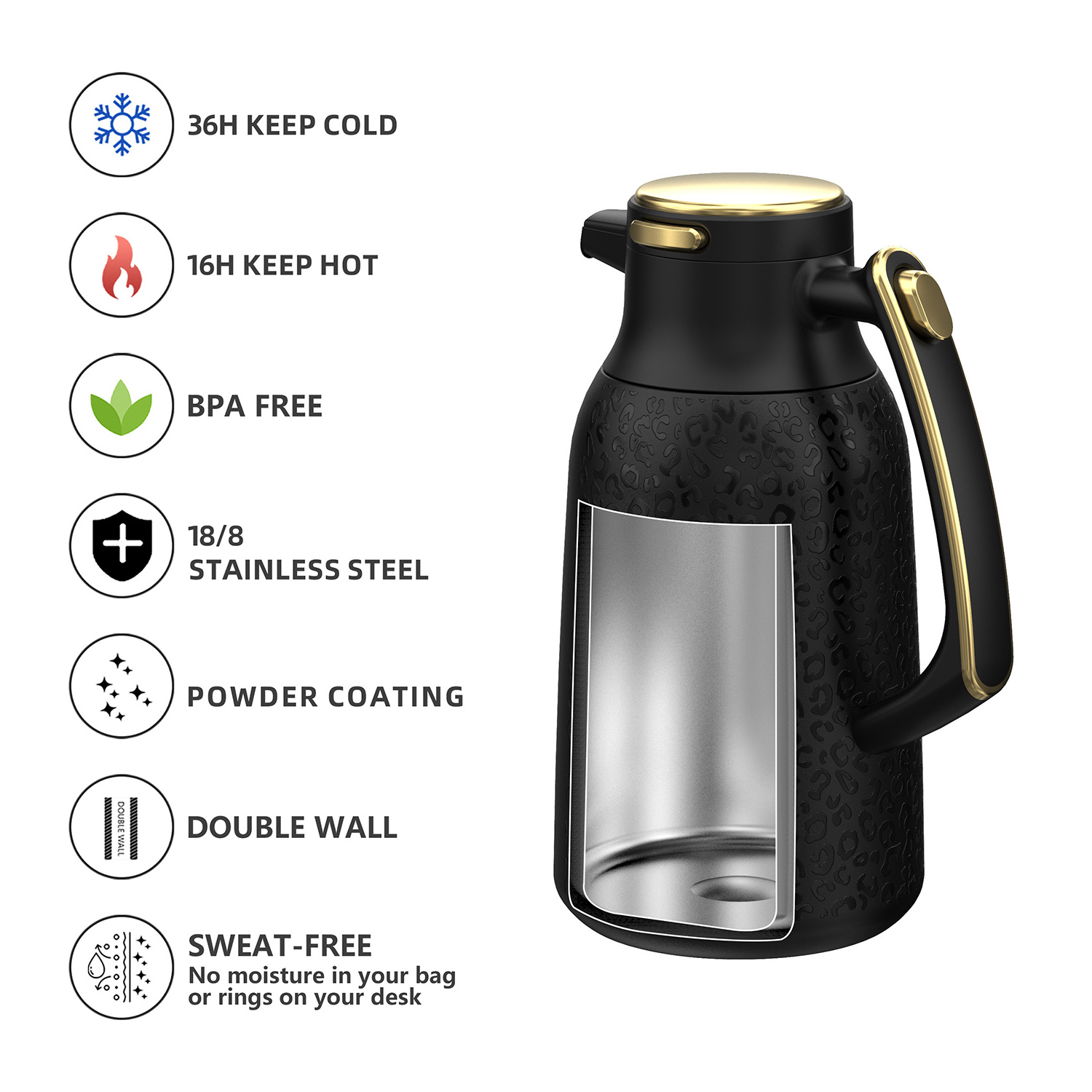 AS Vacuum thermal insulated tea coffee pot