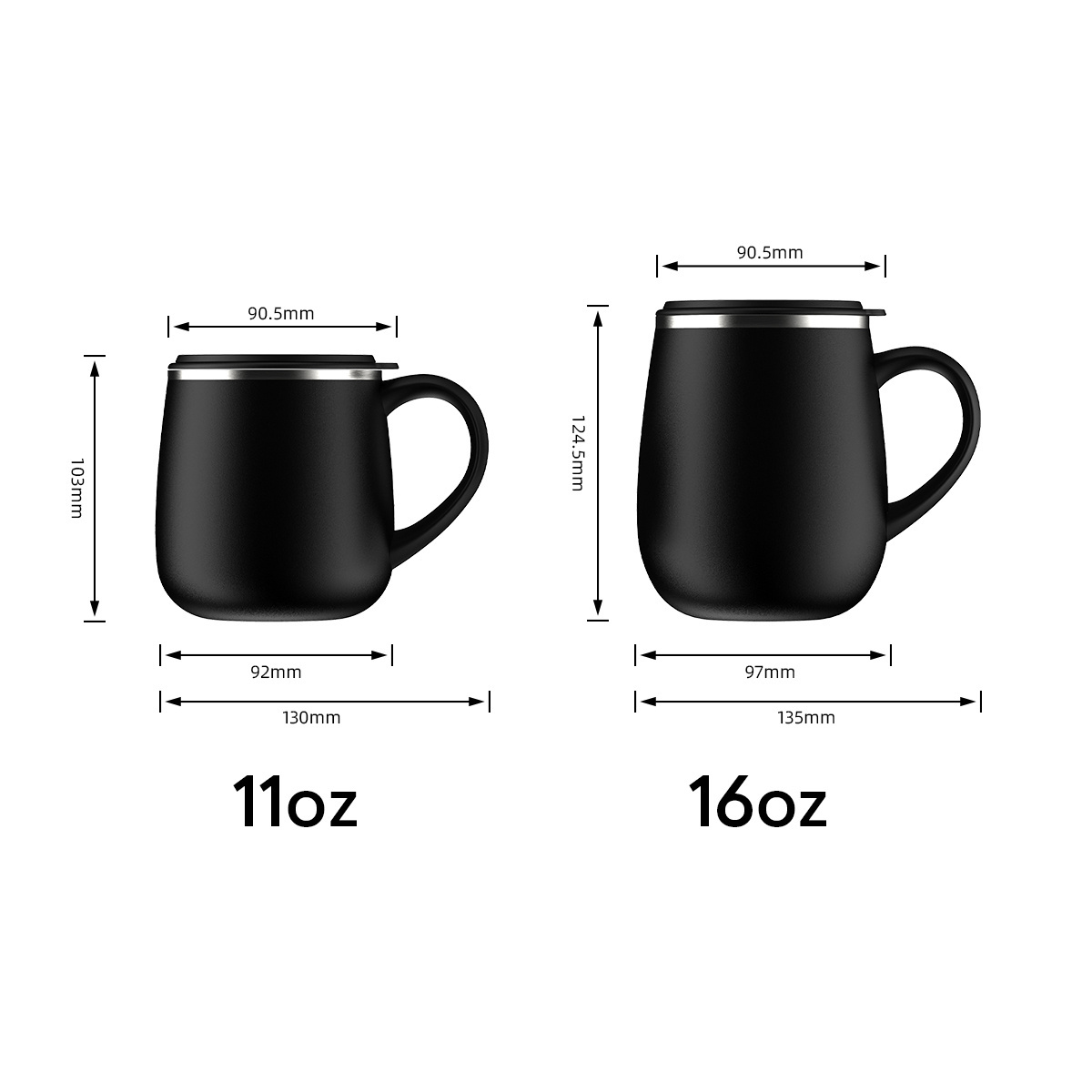 16oz in bulk custom insulated double wall stainless steel travel ice coffee mugs with handle