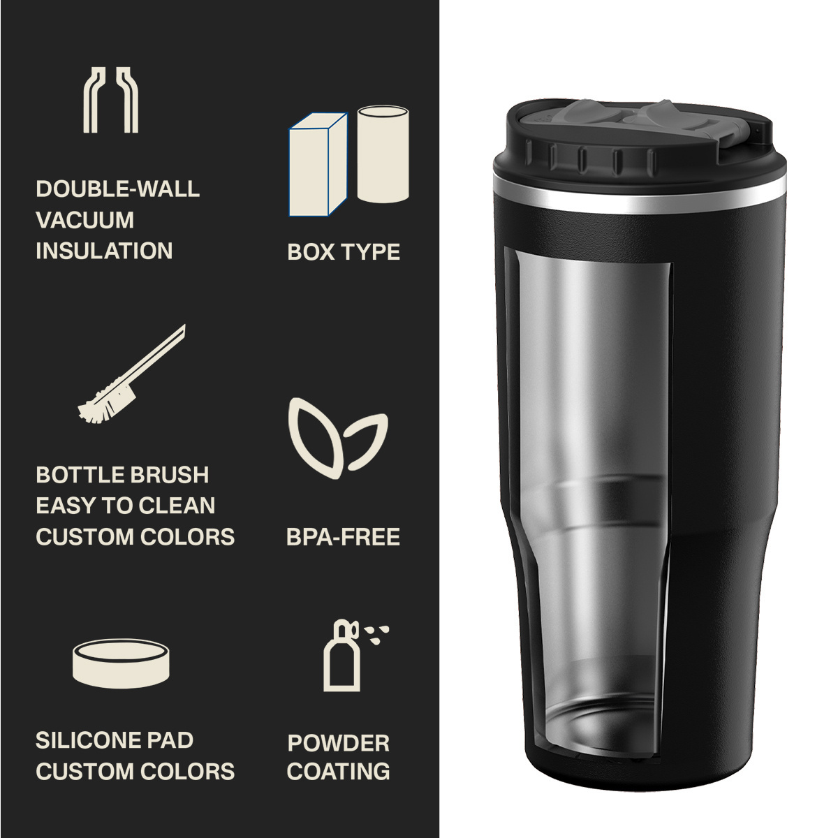 Stainless Steel Double Wall Travel Coffee Mug Cups Vacuum Thermos Tumbler Wholesale Bulk With Lid