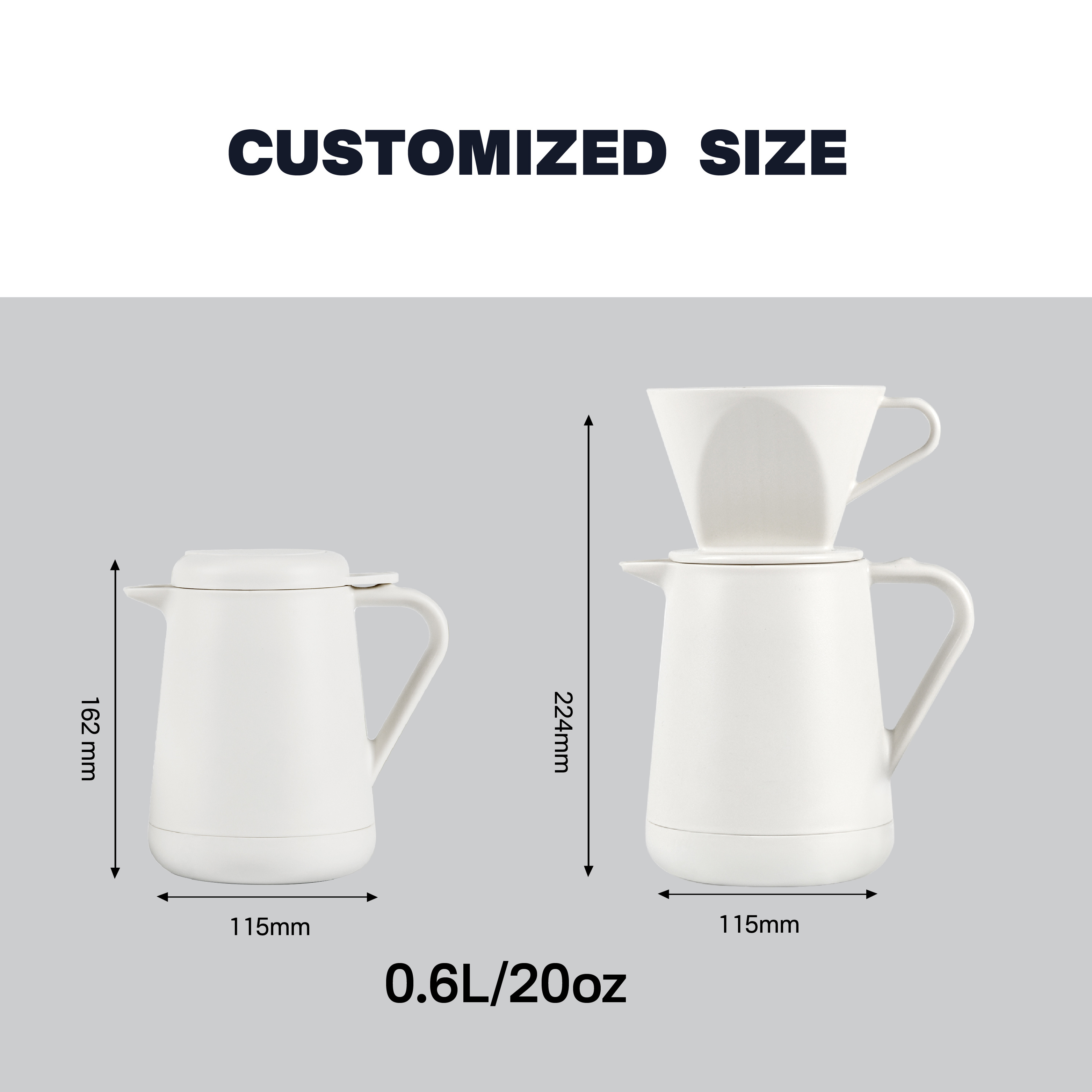 Stainless Steel Vacuum Coffee Pot Coffee Moka Make Pot Thermos 20oz 600ml