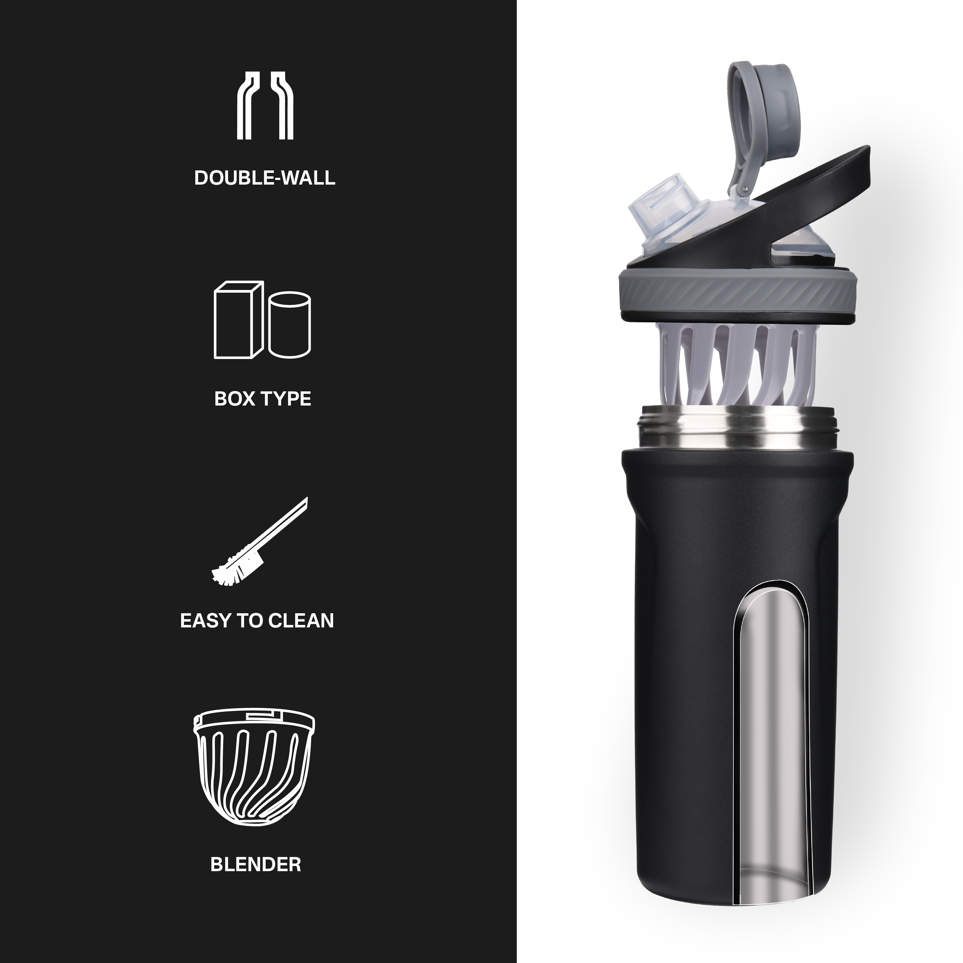 Wholesale Metal Fitness Sports Water Bottle Gym Vacuum Insulated Stainless Steel Shaker Protein Bottle