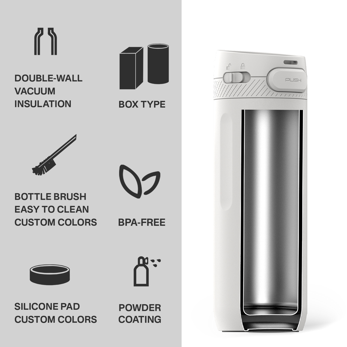 20oz Stainless Steel Kids Drinking Motivational Water Bottle Bpa Free Thermal Insulation Bottle With Lock