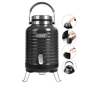 Food Grade Stainless Steel Water Jug Hot Cold 170oz 5L Insulated Beverage Dispenser Water Milk Tea Bucket