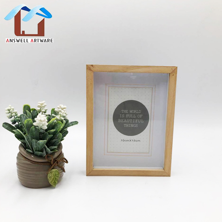 Photo Frame Bulk Box Frame Wholesale Custom Small Shadow Box Frames Marcos De Foto Wood Hanging Natural Solid Customized Logo