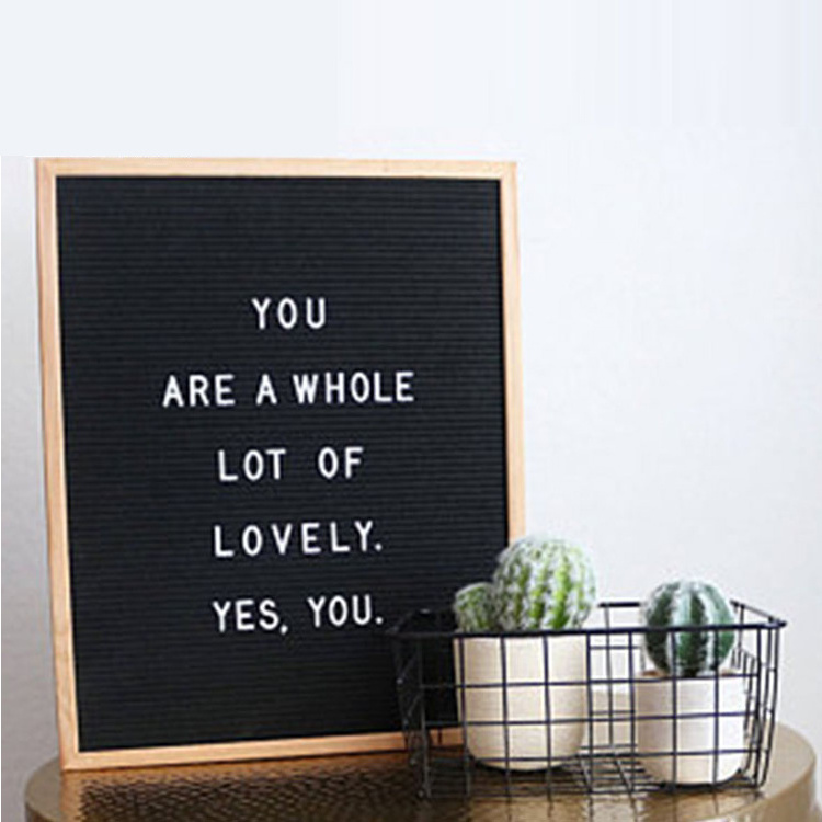 Colorful Letter Boards Changeable White Plastic Frame Black Felt Peg Letter Board