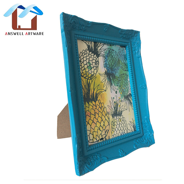 2023 Mediterranean Style Marcos De Madera Home Decor Carving Flower Wooden Picture Photo Frame