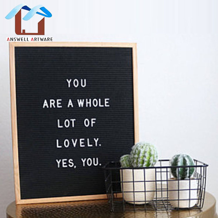 Display Home Decoration Environmental Wooden Black Changeable Felt Letter Board