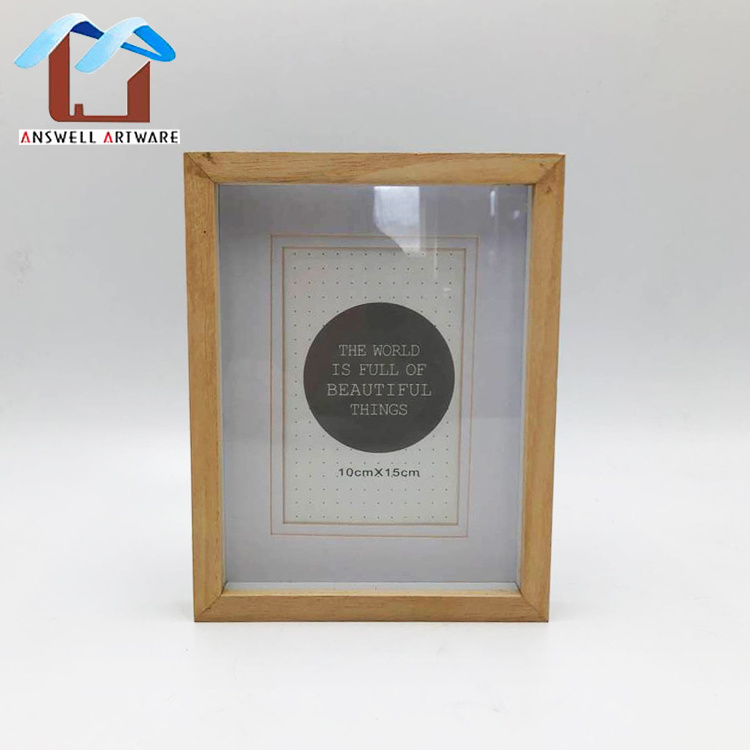 Photo Frame Bulk Box Frame Wholesale Custom Small Shadow Box Frames Marcos De Foto Wood Hanging Natural Solid Customized Logo