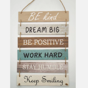 Rustic Wall Hanging Plaque Sign Inspirational Wall Art Farmhouse Wooden Wall Signs Positive Decor Hanging Sign for Office