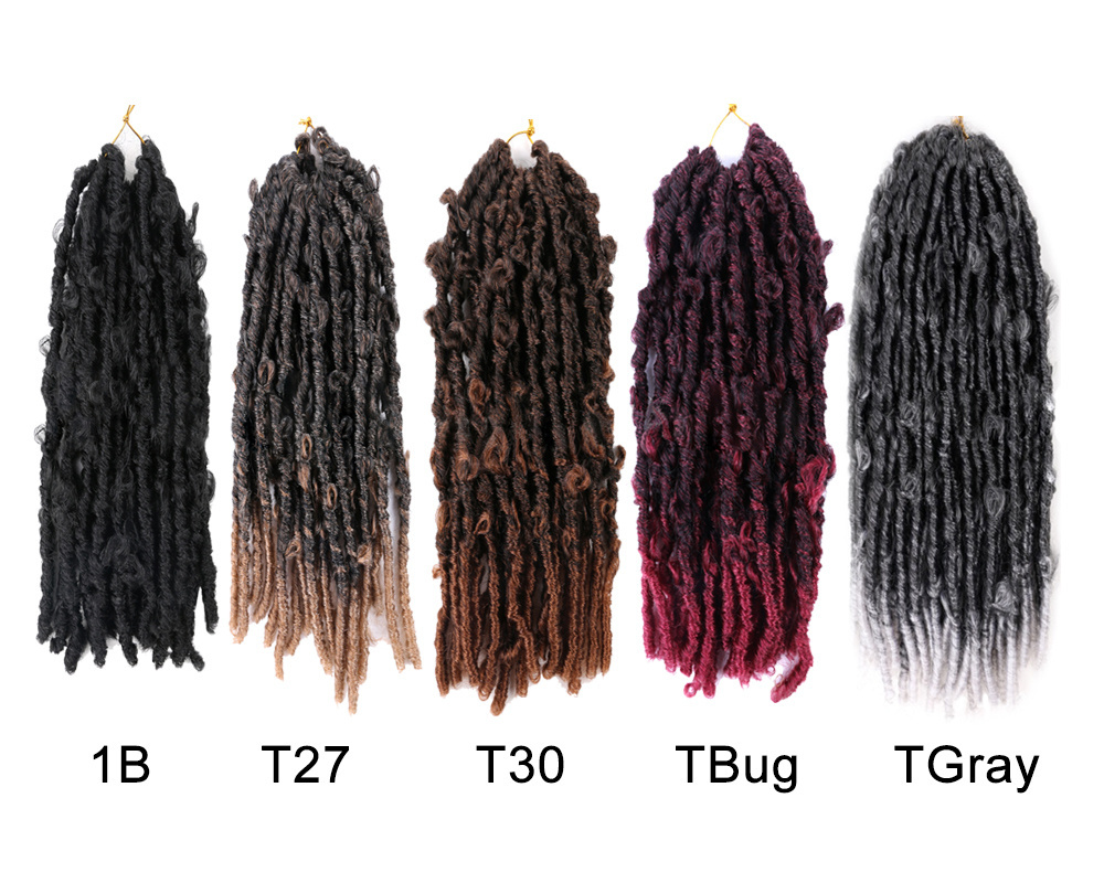 Crochet Locs Hair Butterfly Locs Crochet Hair Extensions Synthetic Faux Locs French Curly 14 Inch Ombre Color Braiding Hair