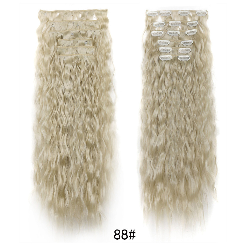 Wholesale Synthetic 24inch Hair Pieces Corn Curly 6 Clips in Hair Synthetic Corn Hair Extensions