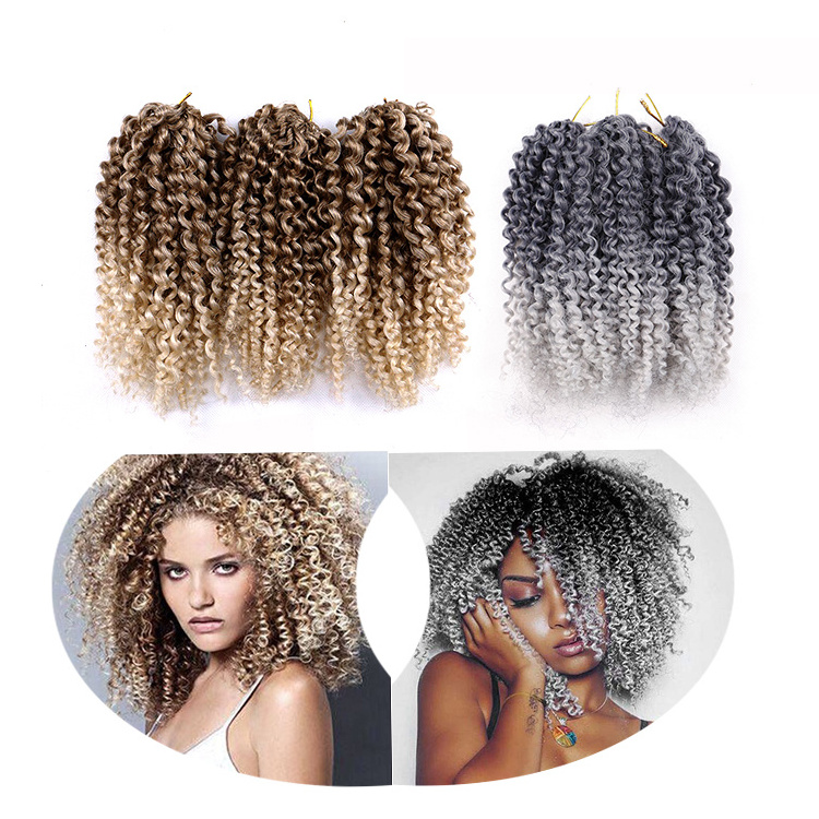 Marlybob Crochet Hair Kinky Curly Twist Hair Extension 8 Inch Short Curly Crochet Synthetic Braids Spring Twist Crochet Hair