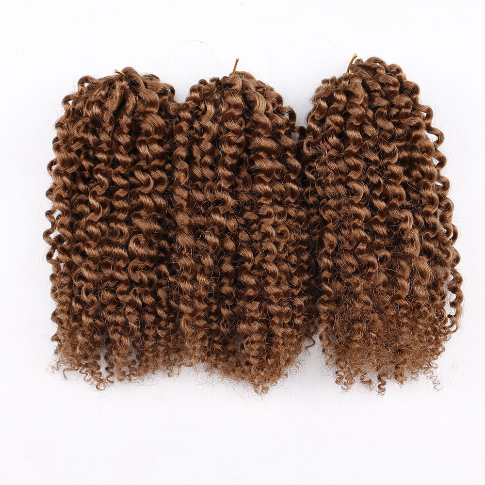 Marlybob Crochet Hair Kinky Curly Twist Hair Extension 8 Inch Short Curly Crochet Synthetic Braids Spring Twist Crochet Hair