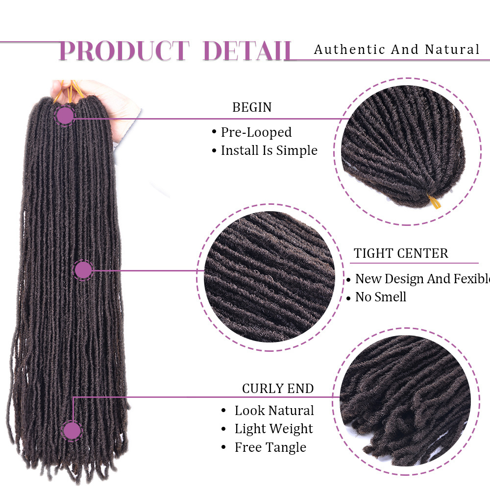 Sister Locks Hair Extension Ombre Blonde/Brown/Bug/Black Dreadlocks Synthetic Hair Dread lock Faux Locs Hair Braids For African