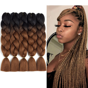 Wholesale Private Label Jumbo Braids Hair African Yaki Straight Ombre Synthetic Braids Original Synthetic Braiding Hair