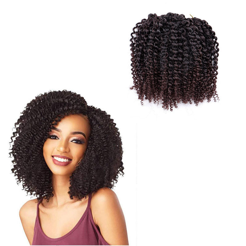 Marlybob Crochet Hair Kinky Curly Twist Hair Extension 8 Inch Short Curly Crochet Synthetic Braids Spring Twist Crochet Hair