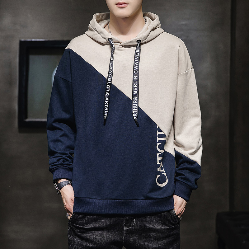 High Quality Men's Loose Stripe Ribbed Hoodie Street Garment Men's Crewneck Pullover Hoodie