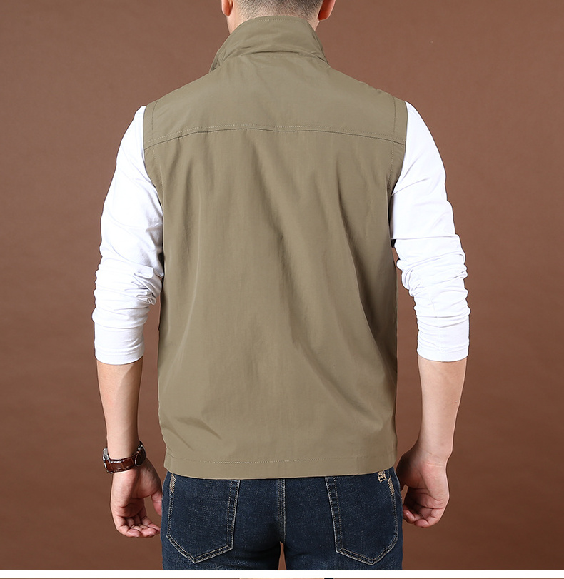 ANSZKTN spring outdoor multi-pocket vest work waistcoat quick-drying men's fishing vest jacket