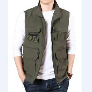 ANSZKTN spring outdoor multi-pocket vest work waistcoat quick-drying men's fishing vest jacket