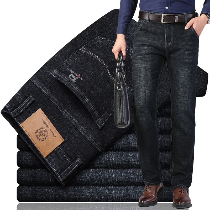 ANSZKTN Men's casual formal business denim trousers Turkish Jean pants for men