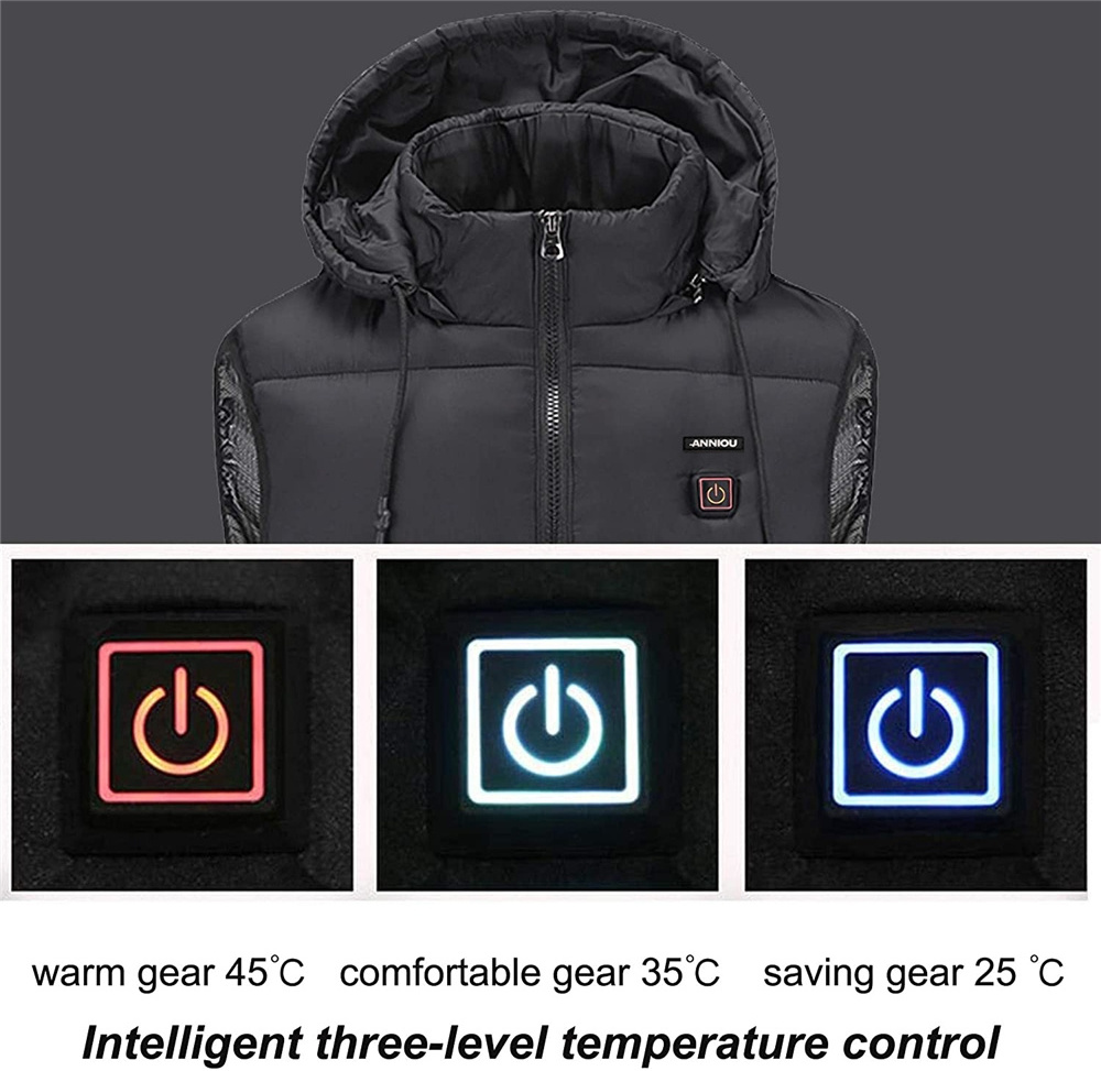 ANSZKTN winter OEM Hot Selling Plus Size Heated Vests in stock usb warm outdoor Vests jacket men's heated waistcoat