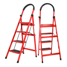 Household Red Foldable Extension Ladder Convenient Step Ladder 2-6 Steps