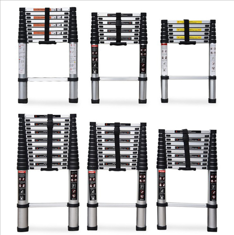 Household Safety Folding Ladder 2m 2.6m 3.2m 3.8m Aluminum Climbing Telescopic Ladder