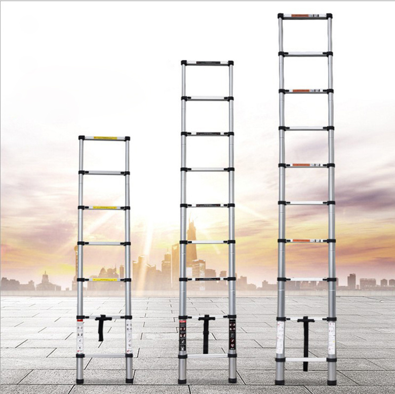 Household Safety Folding Ladder 2m 2.6m 3.2m 3.8m Aluminum Climbing Telescopic Ladder