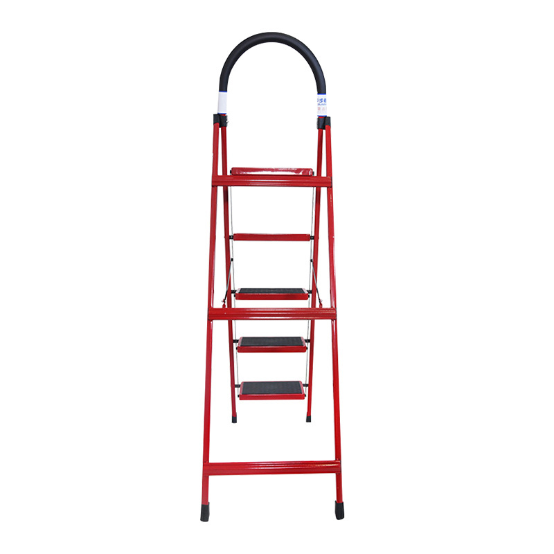 Climbing Ladder Household Safety Platform Step Foldable Steel Modern 2-6 Carton Anta Red Folding Ladders Supermarket CE/EN131