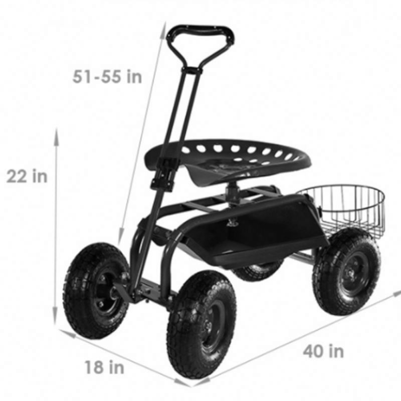 Used garden tc4501 carts big pneumatic tyre wholesale sale four wheel rolling garden cart with rod holder