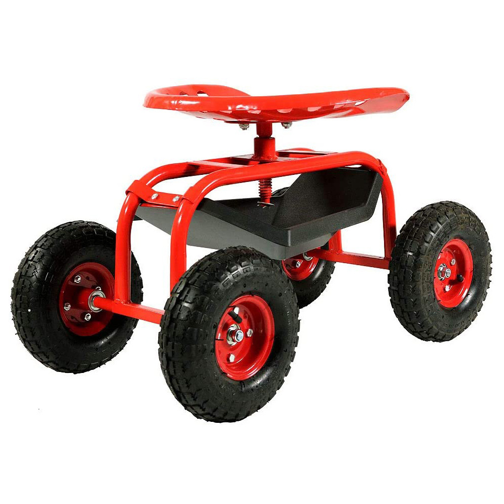 The quality is excellent Trolley Cart With Seat Easy To Use Garden Heavy Wagon Cart With Rod Holder