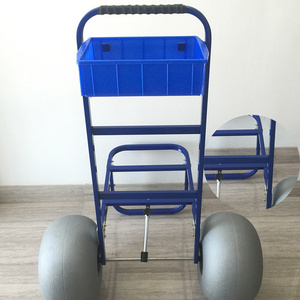 aluminum balloon Stainless Steel Cart For Fishing Light-weight aluminium Beach Cart with rod holder