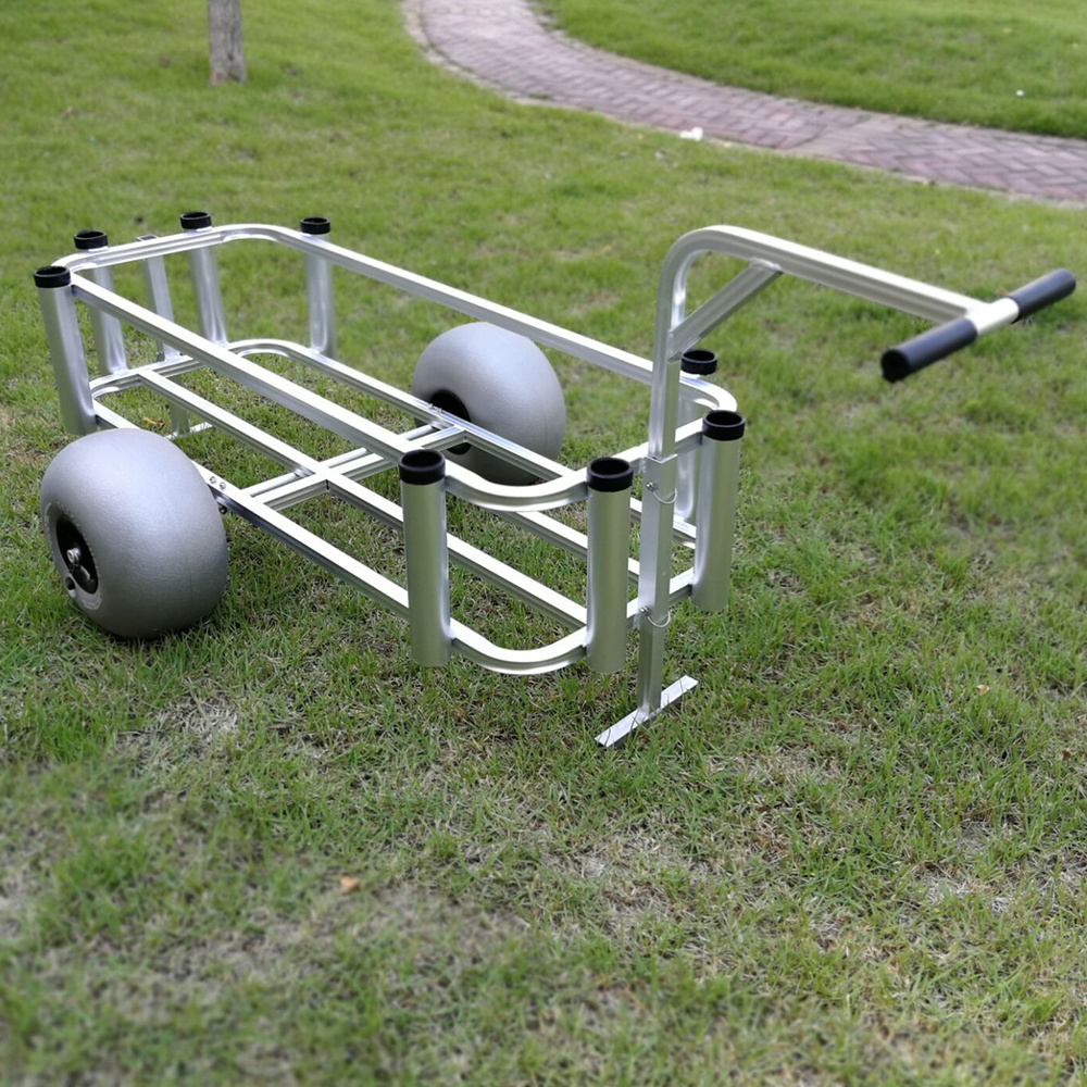 High-Capacity Beach Trolley Cart Carp Fishing Camping Outdoor Fishing Cart With Two Balloon Wheel