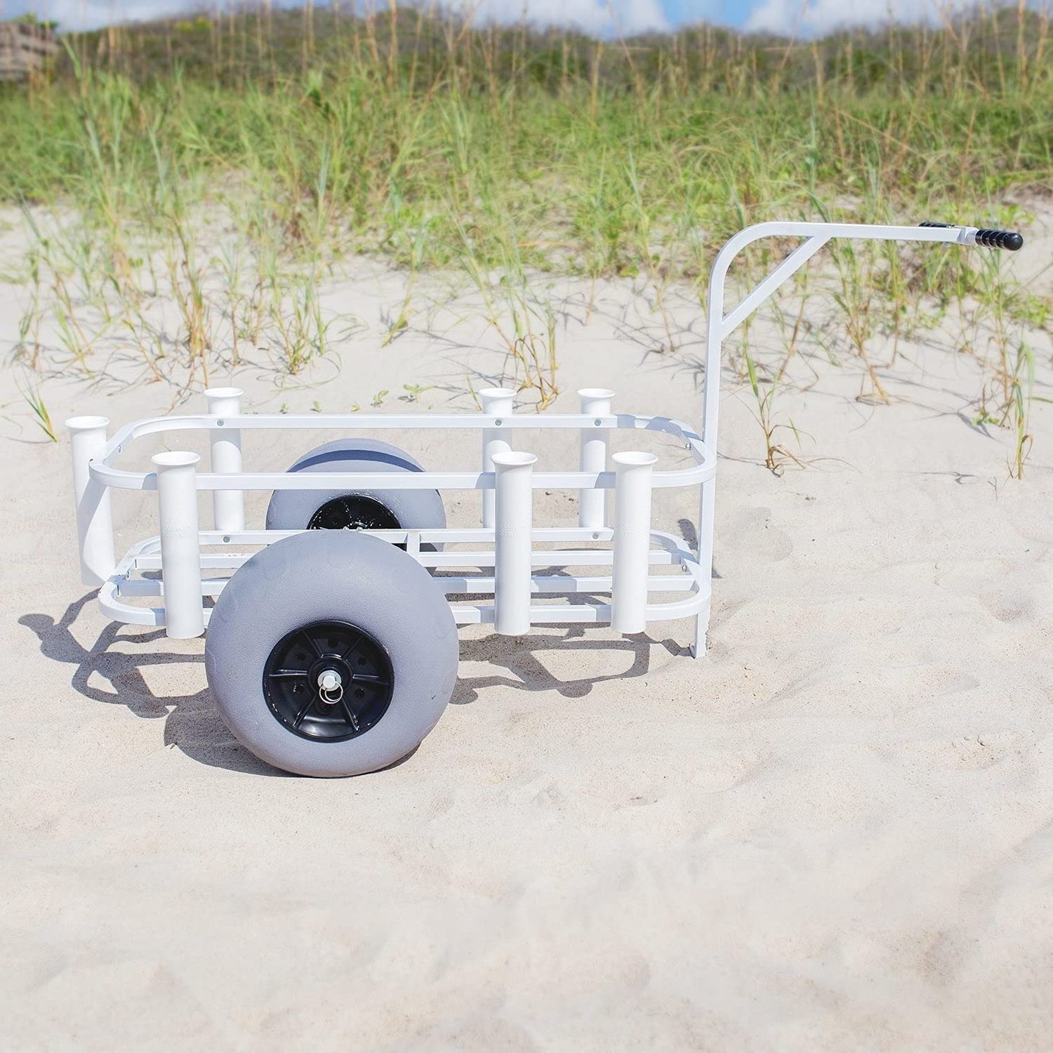 Balloon Tire Surf and Beach Cart - Outdoor Fishing Rolling Wheel Wagon