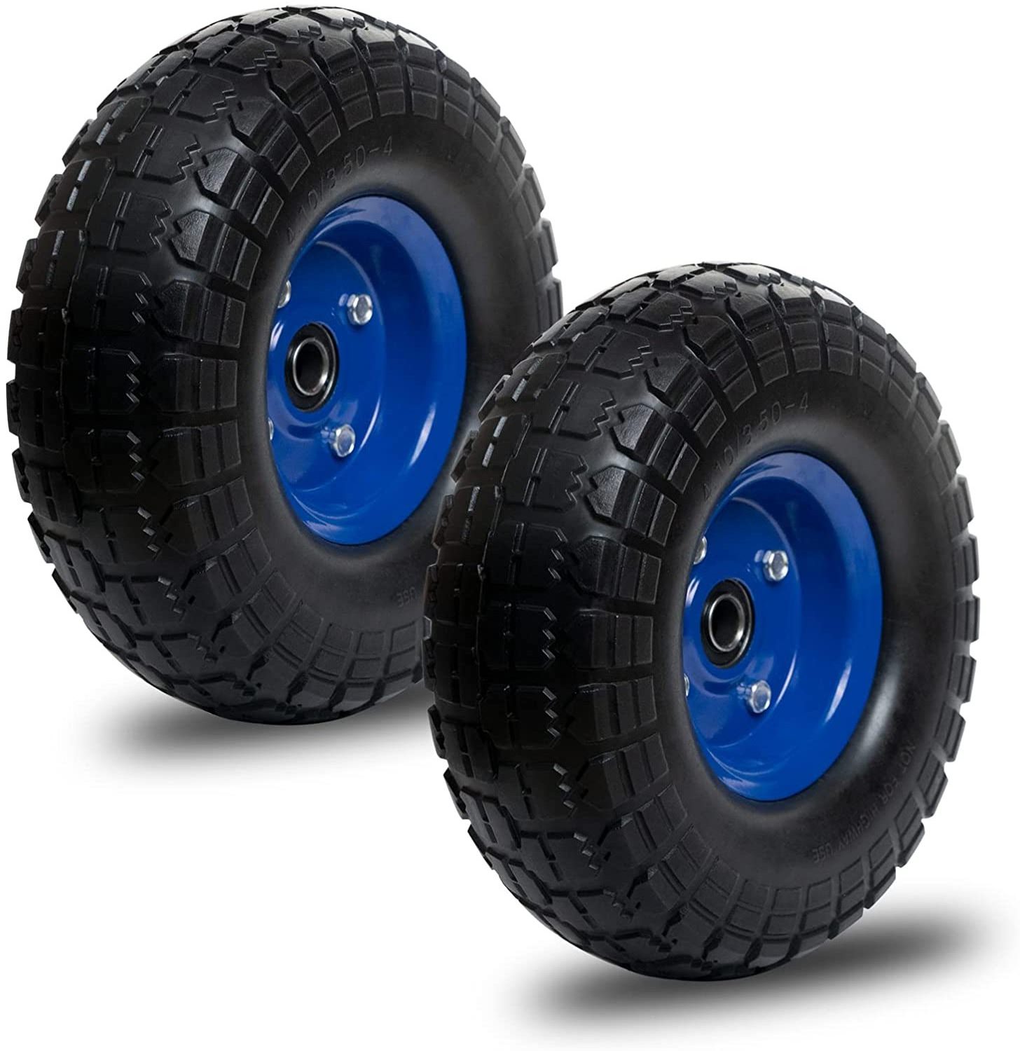 2 Pack 10 Inch Solid Rubber Tires and Wheels