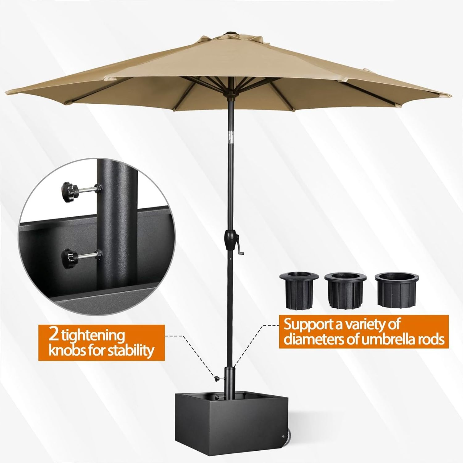 Heavy Duty Umbrella Base Stand with Fillable Planter