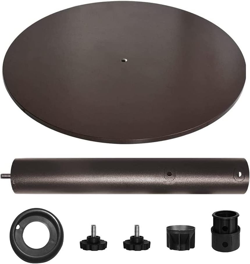 USA Up to 140 lbs Round Umbrella Base Steel Plate Stand Market Patio Outdoor Heavy Duty Umbrella Holder,