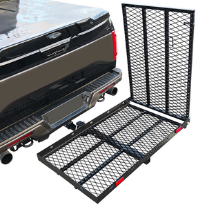 500 lbs Hitch Mounted Cargo Carrier with Ramp 50"x28"x3" Steel Folding Cargo Rack fits 2 inches Receiver for Car SUV Pickup