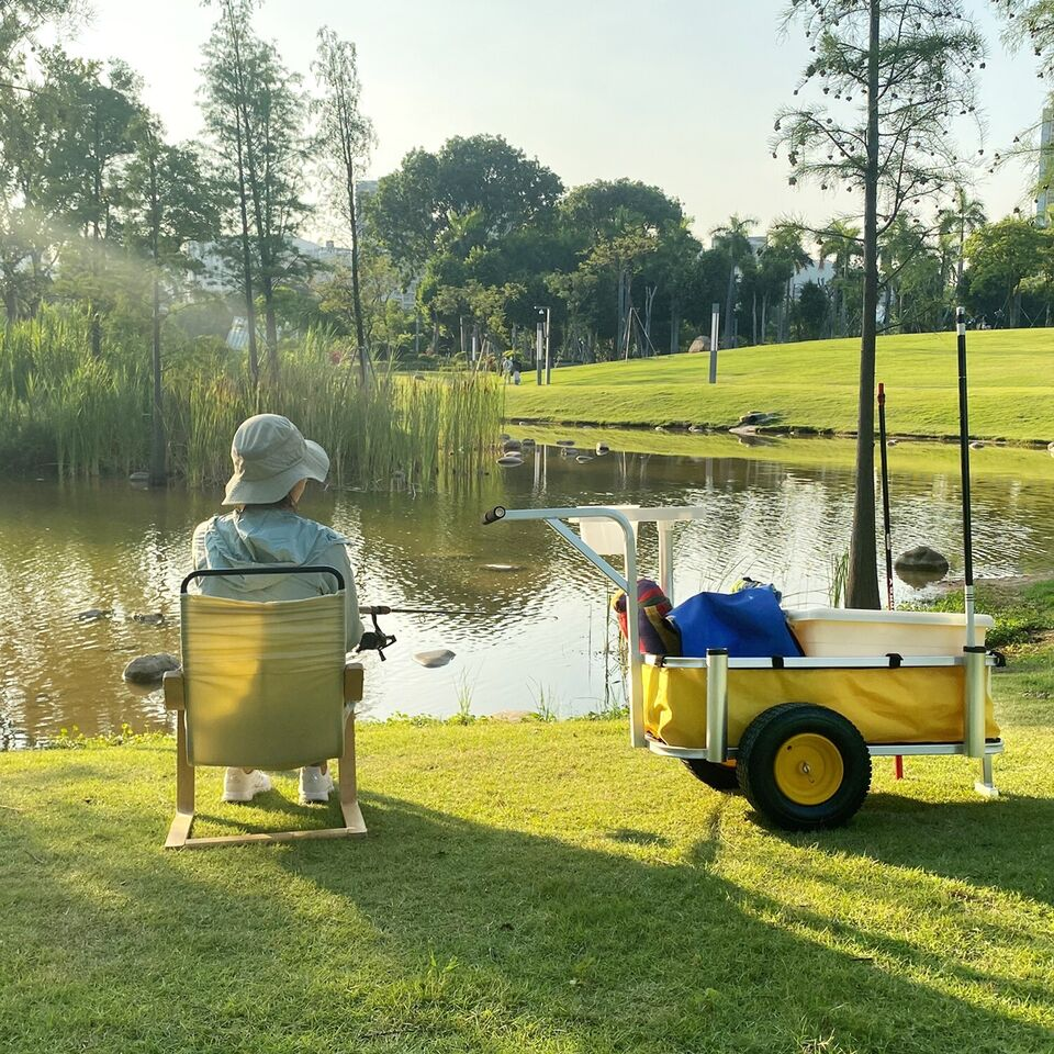 Storage Durable Aluminum Fishing and Marine Outdoor Rolling Utility Cart with Large Tires for Hauling Gear and Equipment, Blue